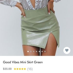 Green leather skirt - princess Polly